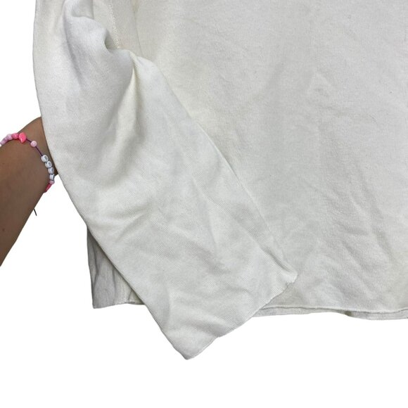 Zara White Turtleneck Sweater Top‎ Loose Fit Long Sleeves Minimalist Medium - Picture 5 of 16
